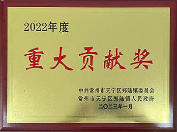 2022年度重大贡献奖证书